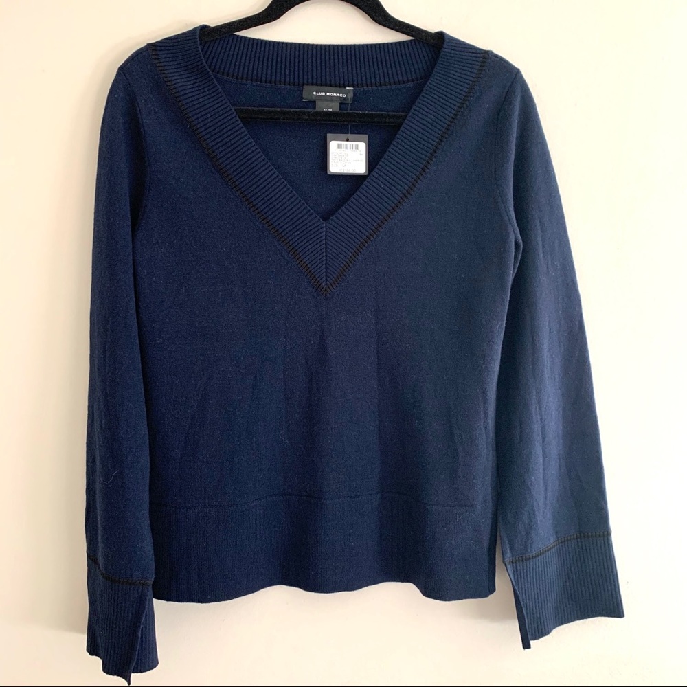 CLUB MONACO Vikki wool sweater v neck NWT